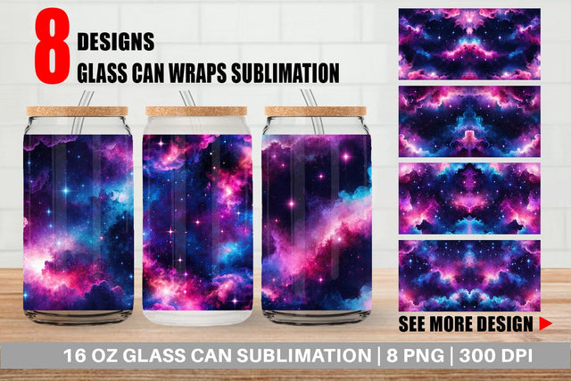 Glass Can Cosmic Glow Sublimation artnoy 