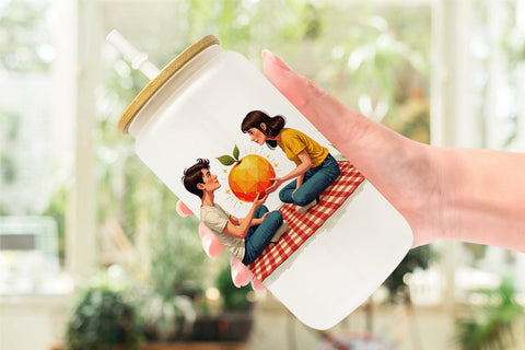 Glass Can Cosmic Lovers Retro-Futuristic Romance Sublimation artnoy 