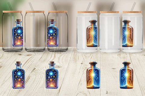 Glass Can Cosmic Potion Bottles Sublimation artnoy 