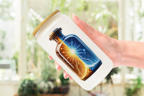 Glass Can Cosmic Potion Bottles Sublimation artnoy 