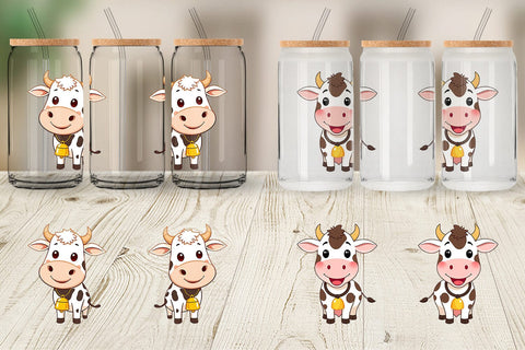 Glass Can Cow with Bell Sublimation artnoy 