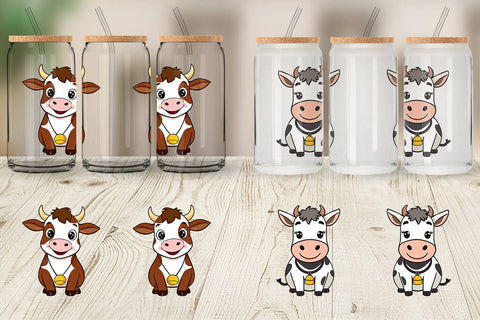Glass Can Cow with Bell Sublimation artnoy 