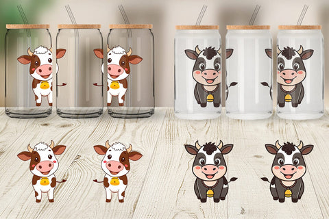 Glass Can Cow with Bell Sublimation artnoy 