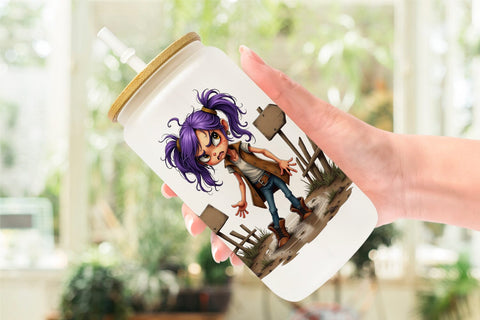 Glass Can Cowgirl Chaos Sublimation artnoy 