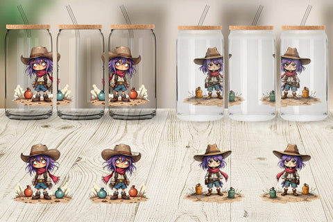 Glass Can Cowgirl Chaos Sublimation artnoy 