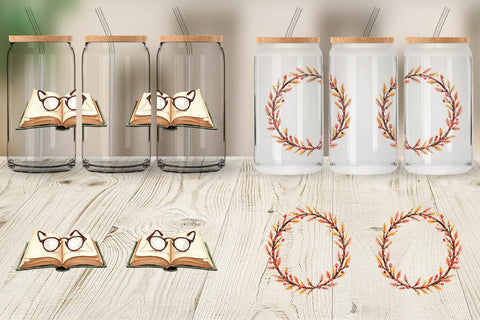 Glass Can Cozy Autumn Cottage Sublimation artnoy 