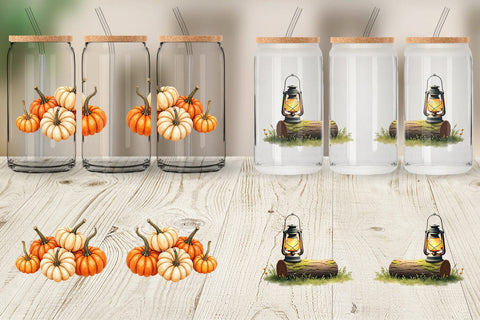 Glass Can Cozy Autumn Cottage Sublimation artnoy 