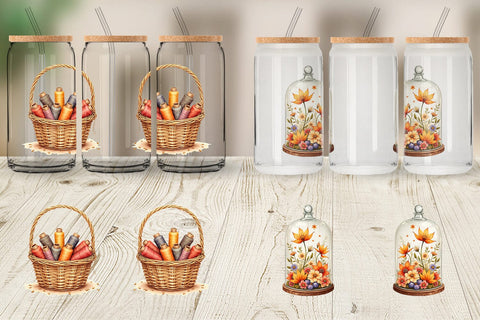 Glass Can Cozy Autumn Crafting Sublimation artnoy 
