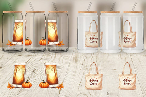 Glass Can Cozy Autumn Home Office Sublimation artnoy 