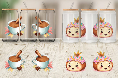 Glass Can Cozy Autumn Treats Sublimation artnoy 