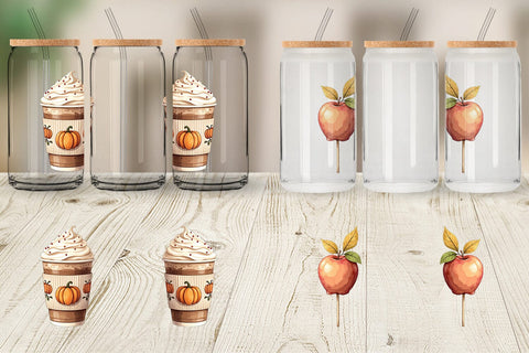 Glass Can Cozy Autumn Treats Sublimation artnoy 