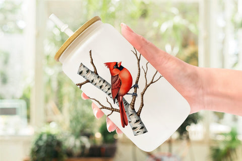 Glass Can Cozy Cabin and Winter Forest Sublimation artnoy 