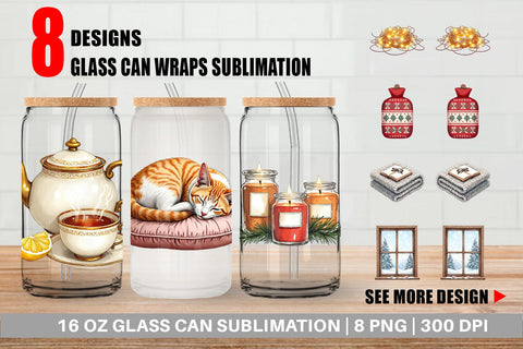 Glass Can Cozy Christmas Sublimation artnoy 