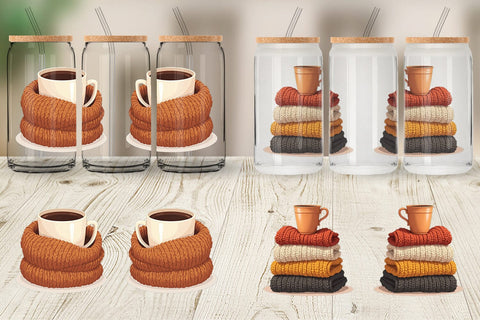 Glass Can Cozy Coffee Weather Sublimation artnoy 