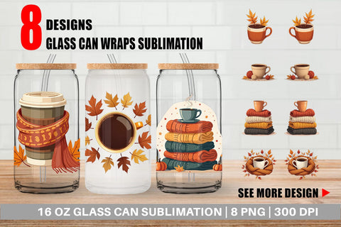 Glass Can Cozy Coffee Weather Sublimation artnoy 