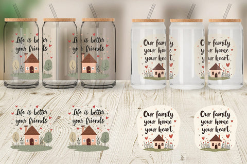 Glass Can Cozy Family and Friends Quotes Sublimation artnoy 