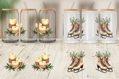 Glass Can Cozy Farmhouse Christmas Sublimation artnoy 