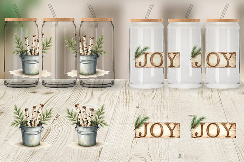 Glass Can Cozy Farmhouse Christmas Sublimation artnoy 