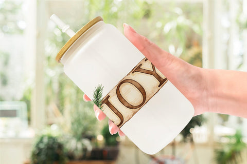 Glass Can Cozy Farmhouse Christmas Sublimation artnoy 