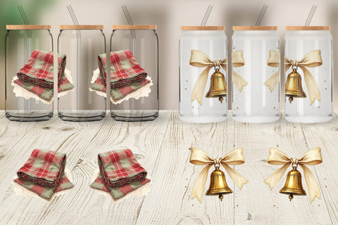 Glass Can Cozy Farmhouse Christmas Sublimation artnoy 