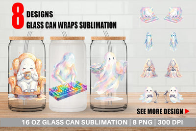 Glass Can Cozy PC Gamer Ghost Sublimation artnoy 