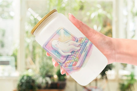 Glass Can Cozy PC Gamer Ghost Sublimation artnoy 