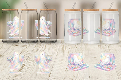 Glass Can Cozy PC Gamer Ghost Sublimation artnoy 