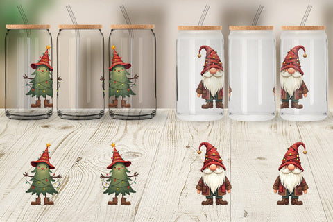 Glass Can Cozy Raggedy Christmas Sublimation artnoy 