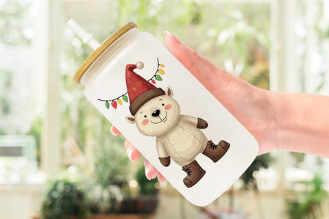 Glass Can Cozy Raggedy Christmas Sublimation artnoy 
