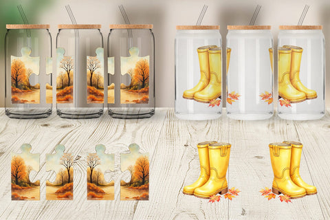 Glass Can Cozy Rainy Day Sublimation artnoy 