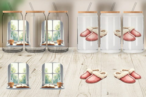 Glass Can Cozy Rainy Day Sublimation artnoy 