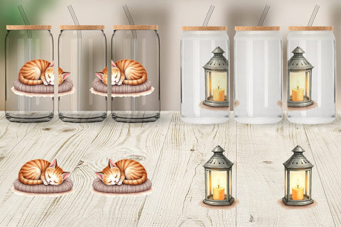 Glass Can Cozy Rainy Day Sublimation artnoy 