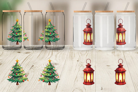 Glass Can Cozy Retro Christmas Sublimation artnoy 