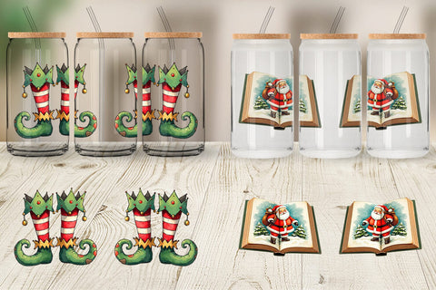 Glass Can Cozy Retro Christmas Sublimation artnoy 