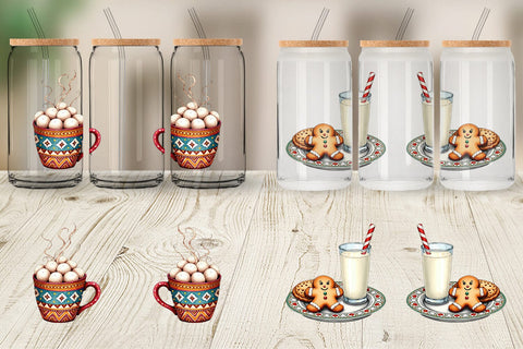 Glass Can Cozy Retro Christmas Sublimation artnoy 
