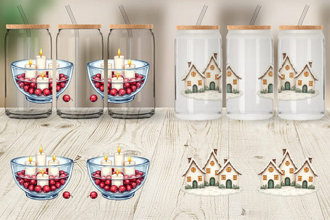 Glass Can Cozy Winter Home Decor Sublimation artnoy 