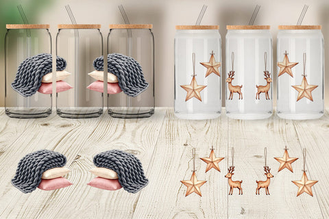 Glass Can Cozy Winter Home Decor Sublimation artnoy 