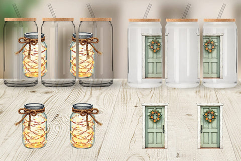 Glass Can Cozy Winter Home Decor Sublimation artnoy 