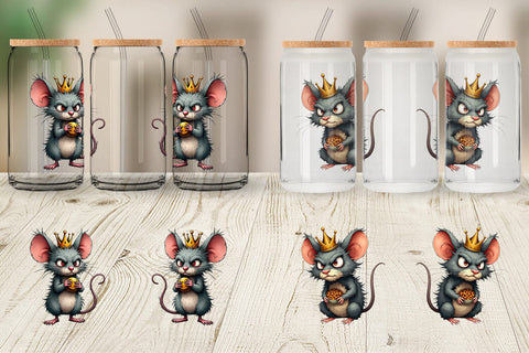Glass Can Cranky Mouse King Mayhem Sublimation artnoy 