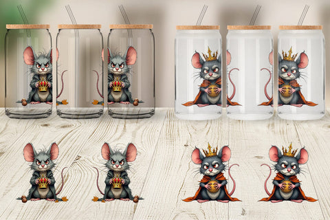 Glass Can Cranky Mouse King Mayhem Sublimation artnoy 