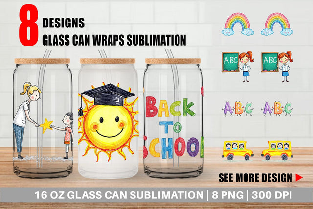 Glass Can Crayon Adventures Sublimation artnoy 