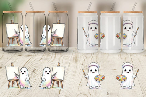 Glass Can Creative Art Teacher Ghost Sublimation artnoy 