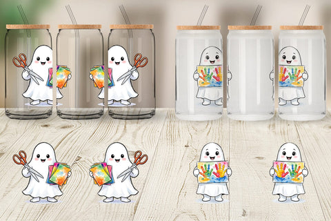 Glass Can Creative Art Teacher Ghost Sublimation artnoy 