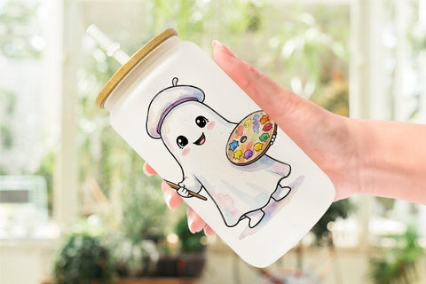 Glass Can Creative Art Teacher Ghost Sublimation artnoy 