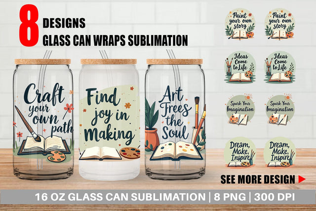 Glass Can Creative Pursuit Quotes Sublimation artnoy 