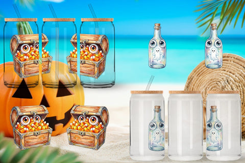 Glass Can Creepy Coastal Summerween Sublimation artnoy 