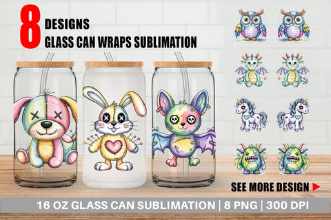 Glass Can Creepy Cute Pastel Halloween Sublimation artnoy 