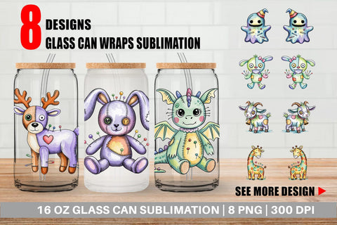 Glass Can Creepy Cute Pastel Halloween Sublimation artnoy 