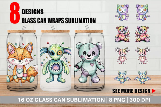 Glass Can Creepy Cute Pastel Halloween Sublimation artnoy 