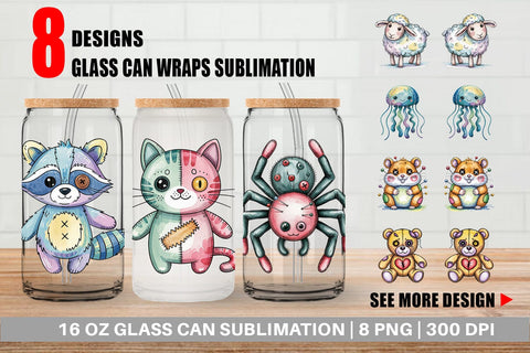 Glass Can Creepy Cute Pastel Halloween Sublimation artnoy 